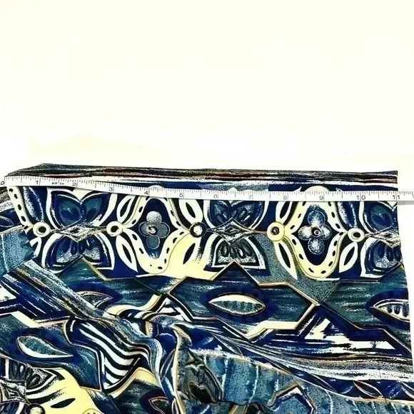 Vintage EHL Button Up Short Sleeve Blouse Size 10 Pattern Retro Blue Floral Cute - Picture 9 of 10